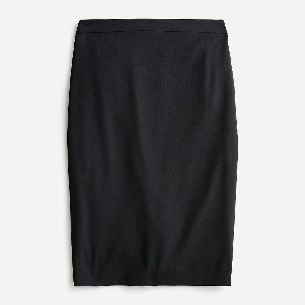 J. Crew No. 2 Pencil Skirt Black Italian Wool